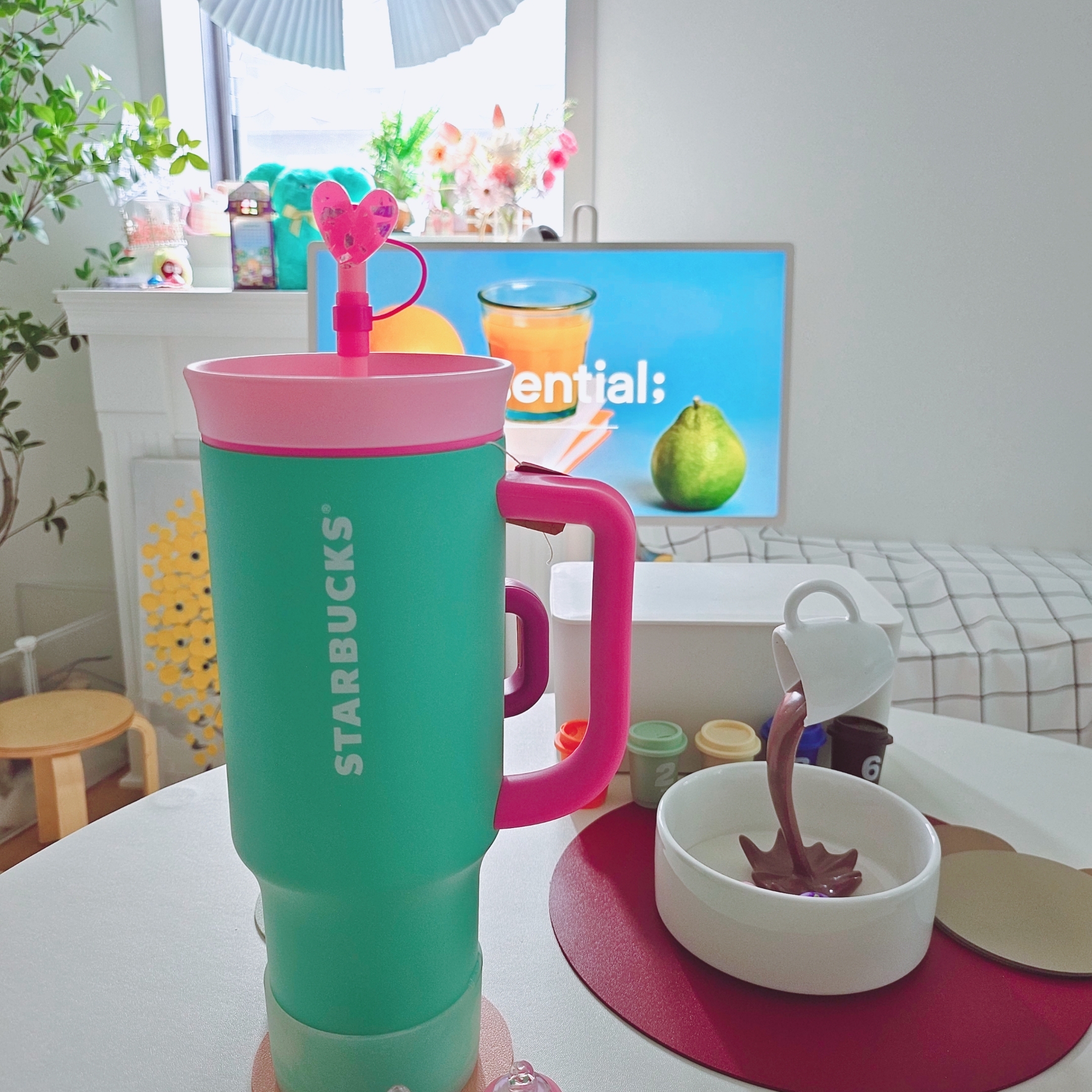 Starbucks SS Aloha Owala Travel Coldcup 1185ml 착용 스타일 - 1