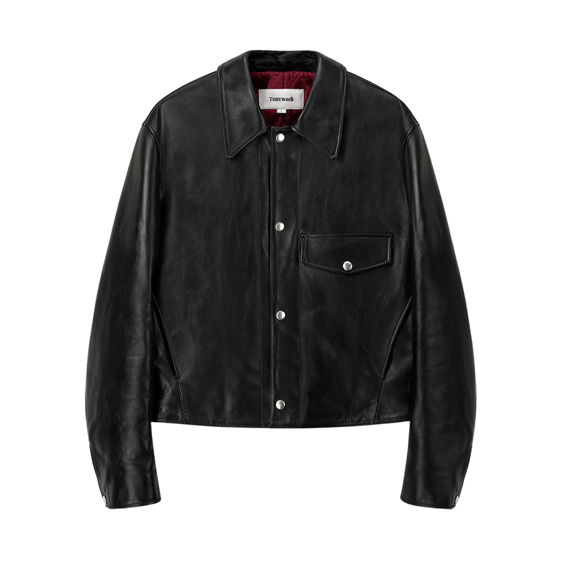 토니웩 레더 바이커 숏 블루종 블랙(Tonywack Leather Biker Short Blouson Black)