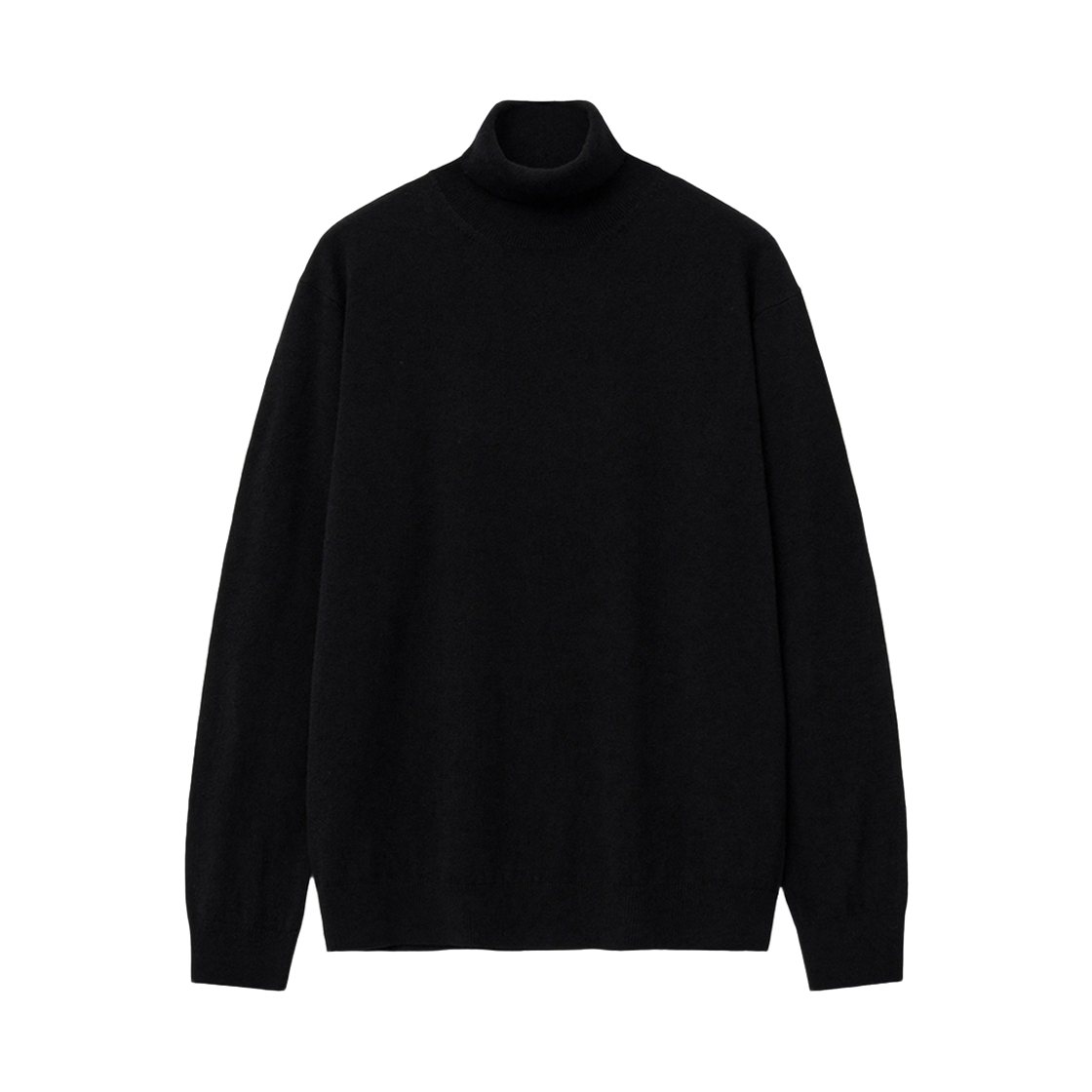 티엔지티 캐시미어 터틀넥 니트 탑 블랙