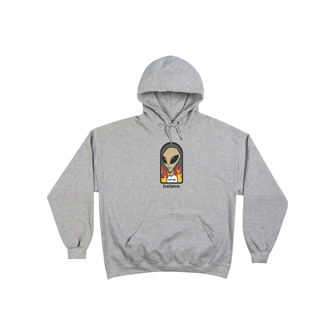 트레셔 빌리브 후디 그레이(Thrasher Believe Hoodie Grey)