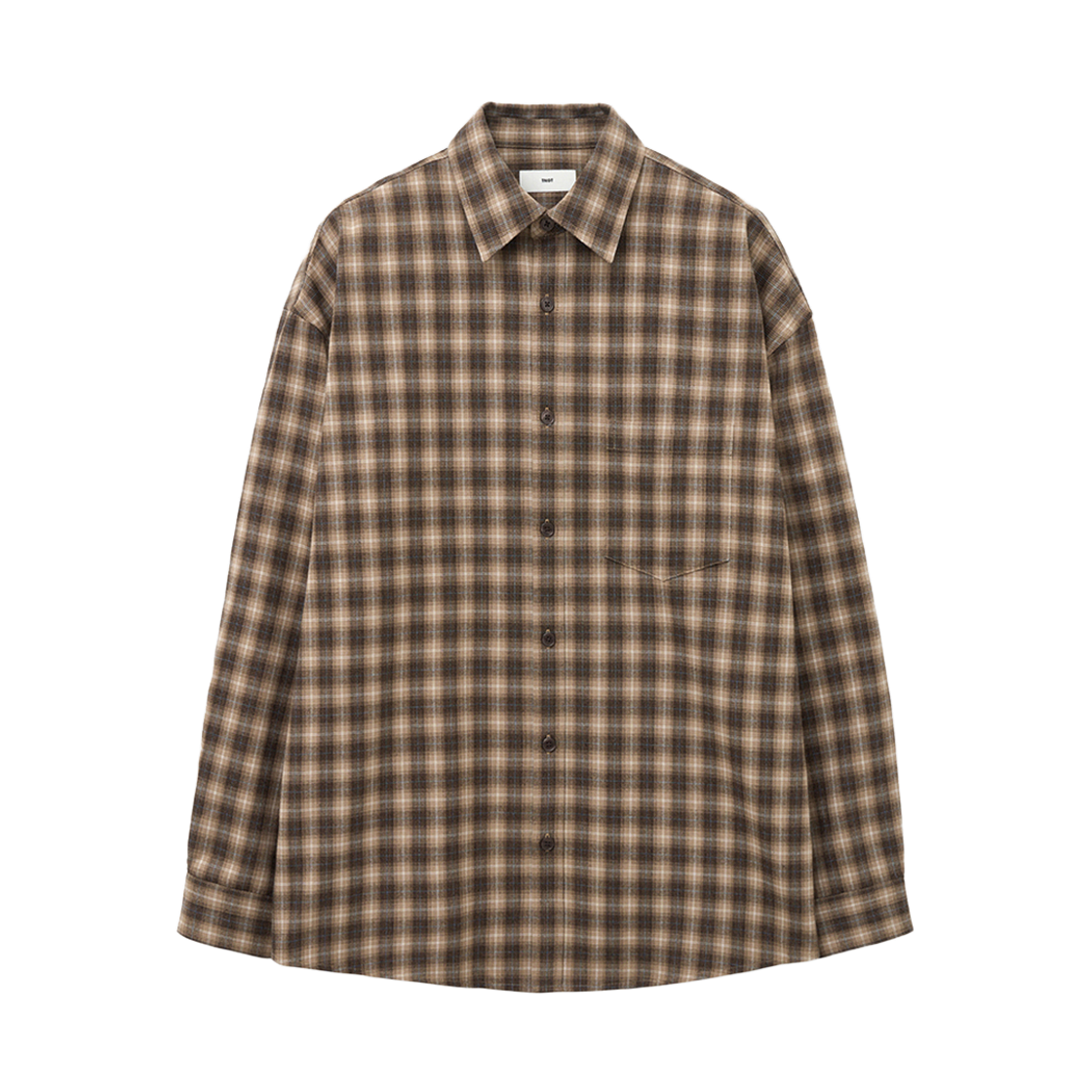 TNSH5F104W2 TNGT Oversize Check Shirt Brown