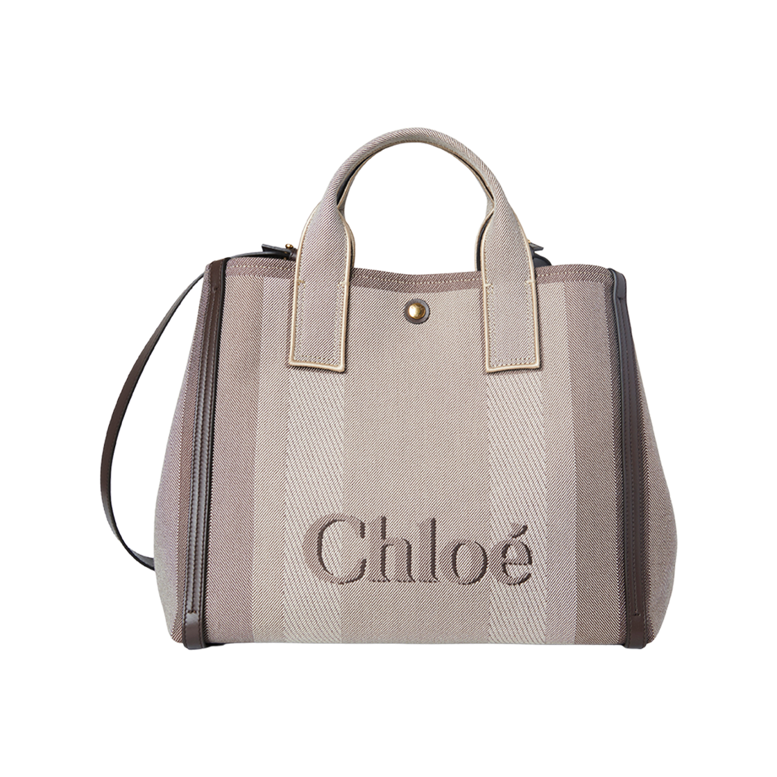 CHC25SS910O6524X Chloe Carry Canvas Tote Bag Kohl Brown