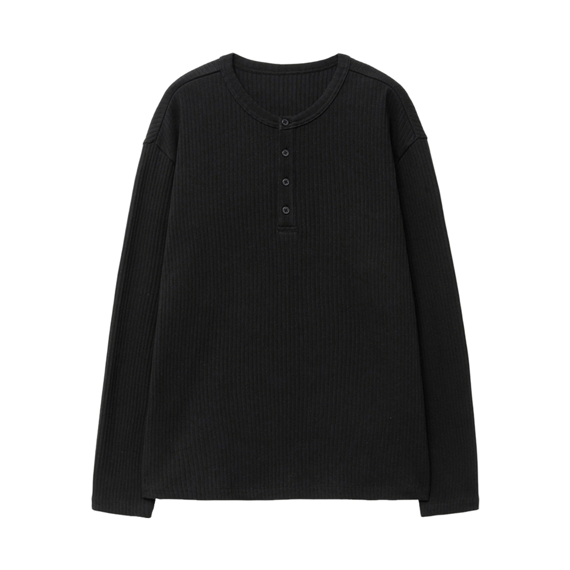 티엔지티 립 헨리넥 티셔츠 블랙