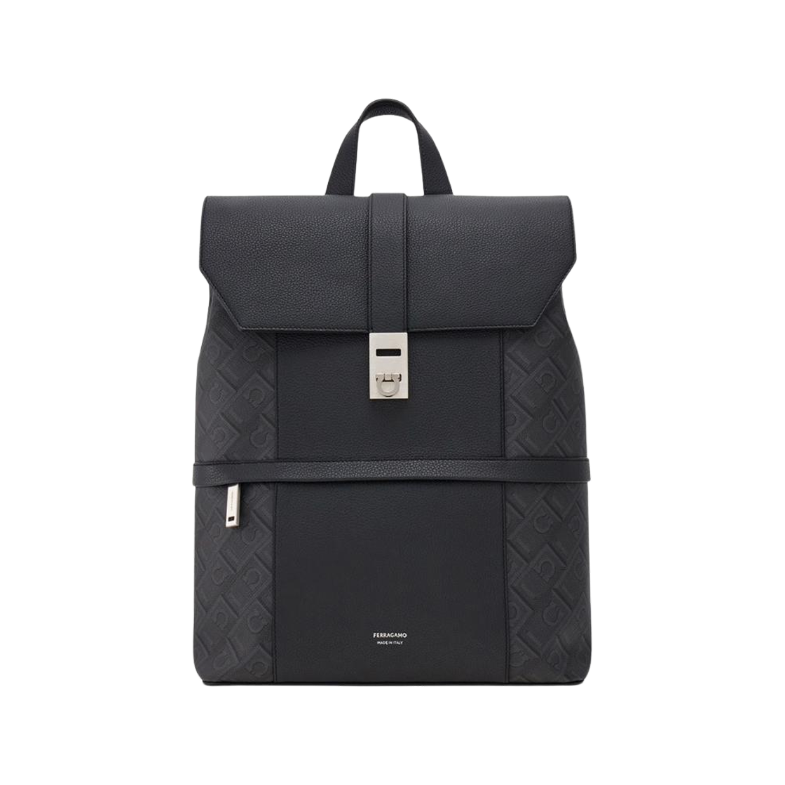 241750-785224 Ferragamo Fabric Cow Leather Backpack Black Gray