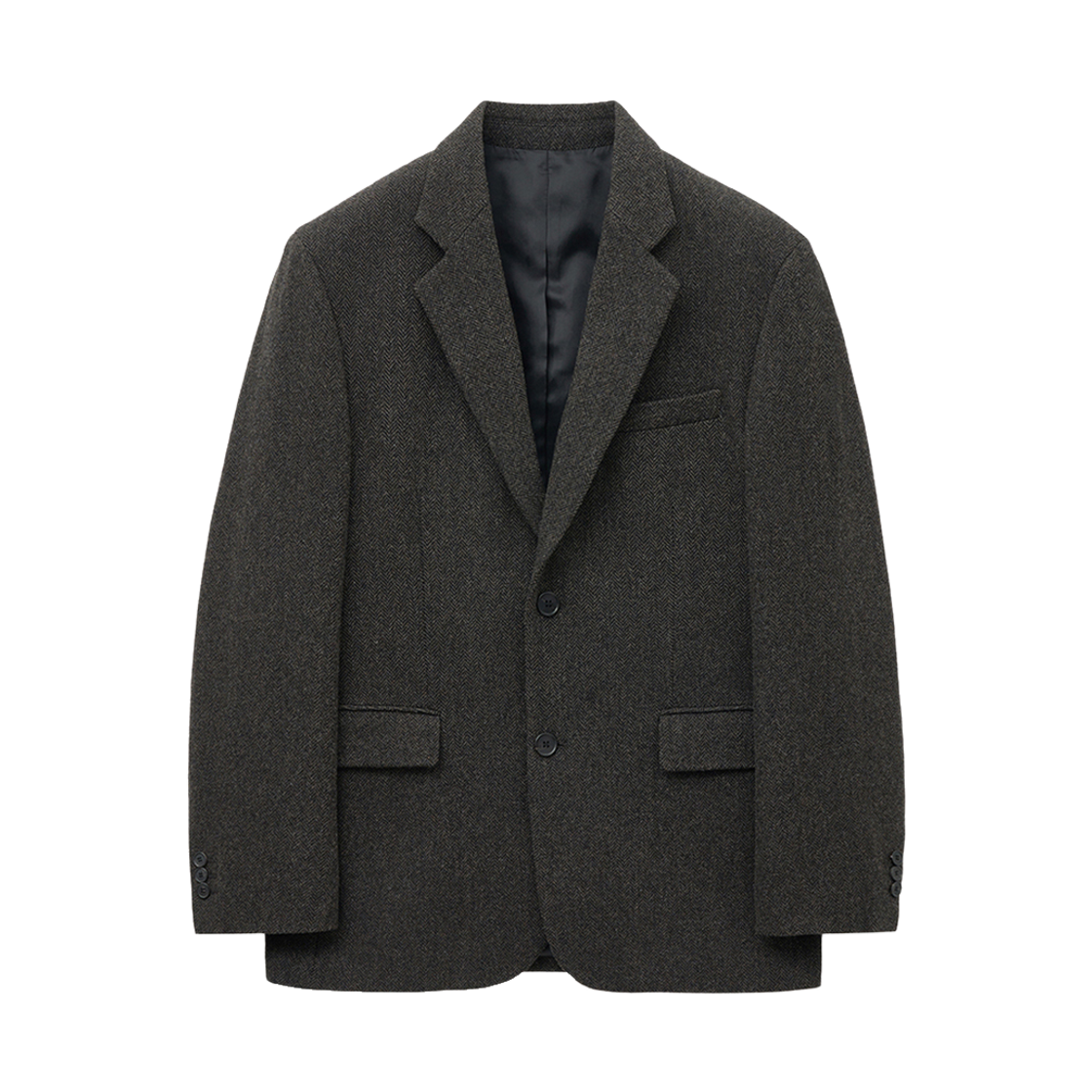 TNJA5F105W2 TNGT Redford Wool Blended Herringbone Jacket Deep Brown