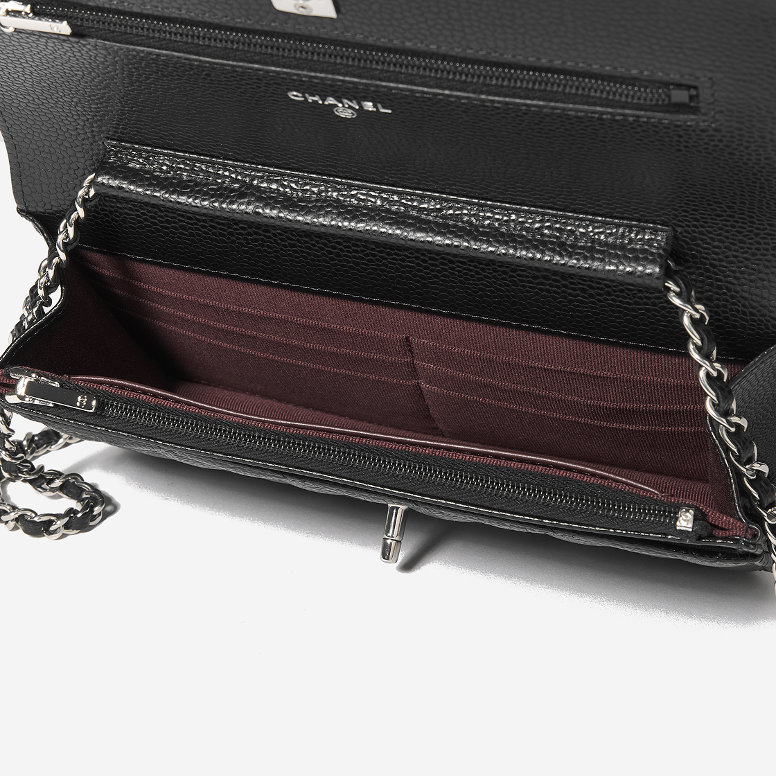 샤넬 체인 지갑 그레인드 카프스킨 & 실버 메탈 블랙(Chanel Wallet On Chain Grained Calfskin & Silver Black) - 6