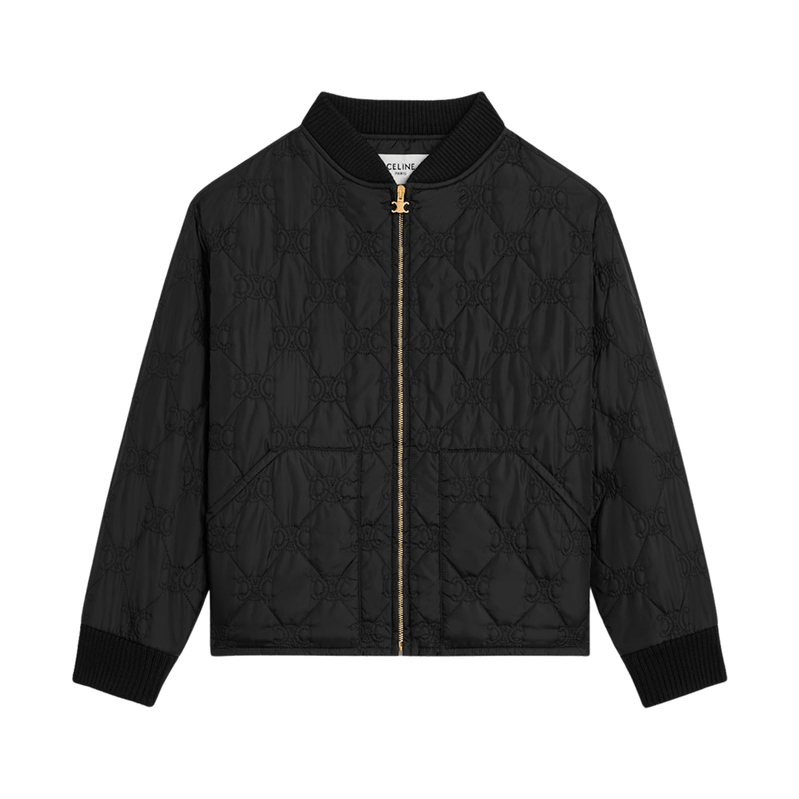 RV0G20281-38NO (W) Celine Triomphe Teddy Jacket in Light Nylon Black