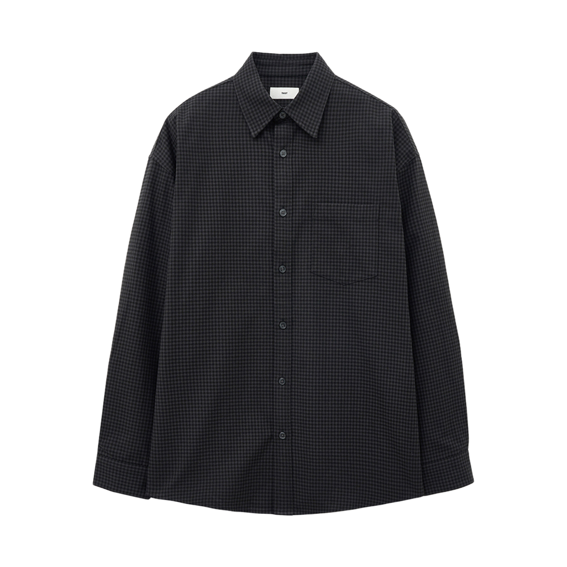TNSH5F103BK TNGT Oversize Micro Check Shirt Black