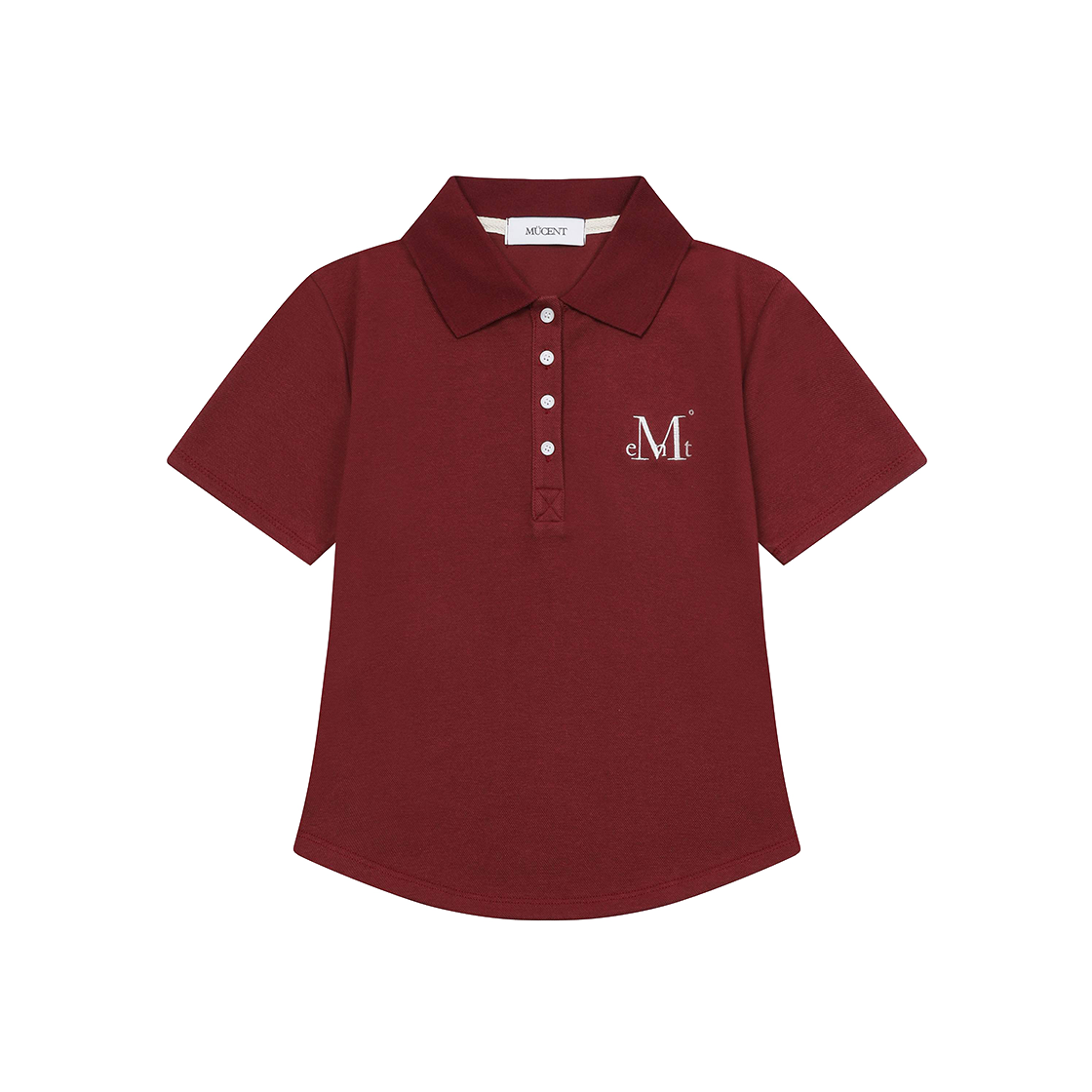 P0000BBW MUCENT Mura Slim Fit Collar Half T Burgundy
