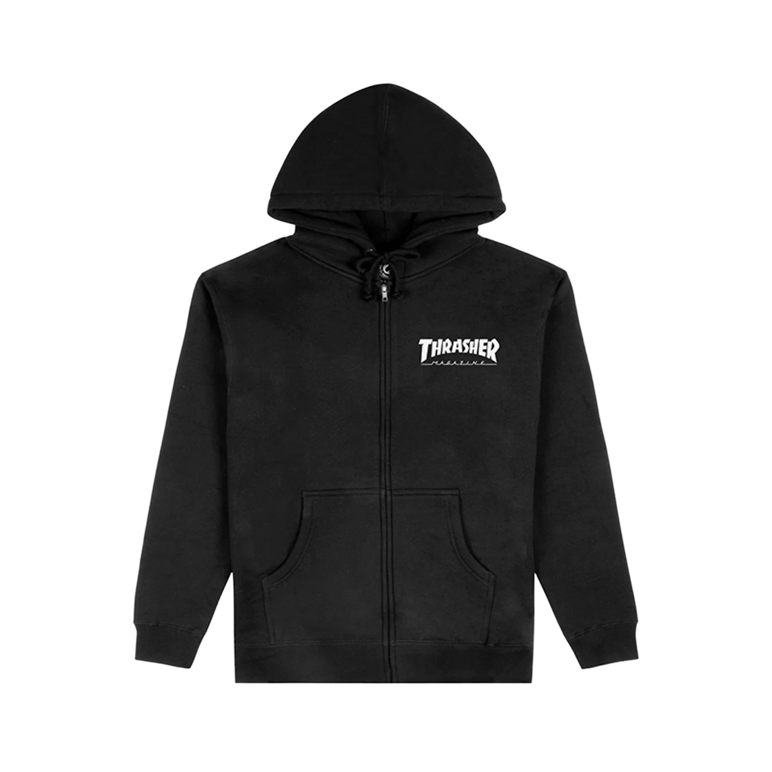 트레셔 매거진 로고 집 후드 블랙(Thrasher Magazine Logo Zip Hood Black)