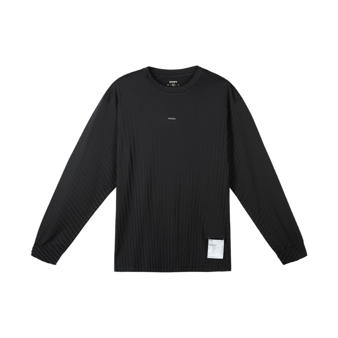 새티스파이 아우라라이트 플리츠 롱 티셔츠 블랙(Satisfy AuraLite Pleated Long T-Shirt Black) - 1