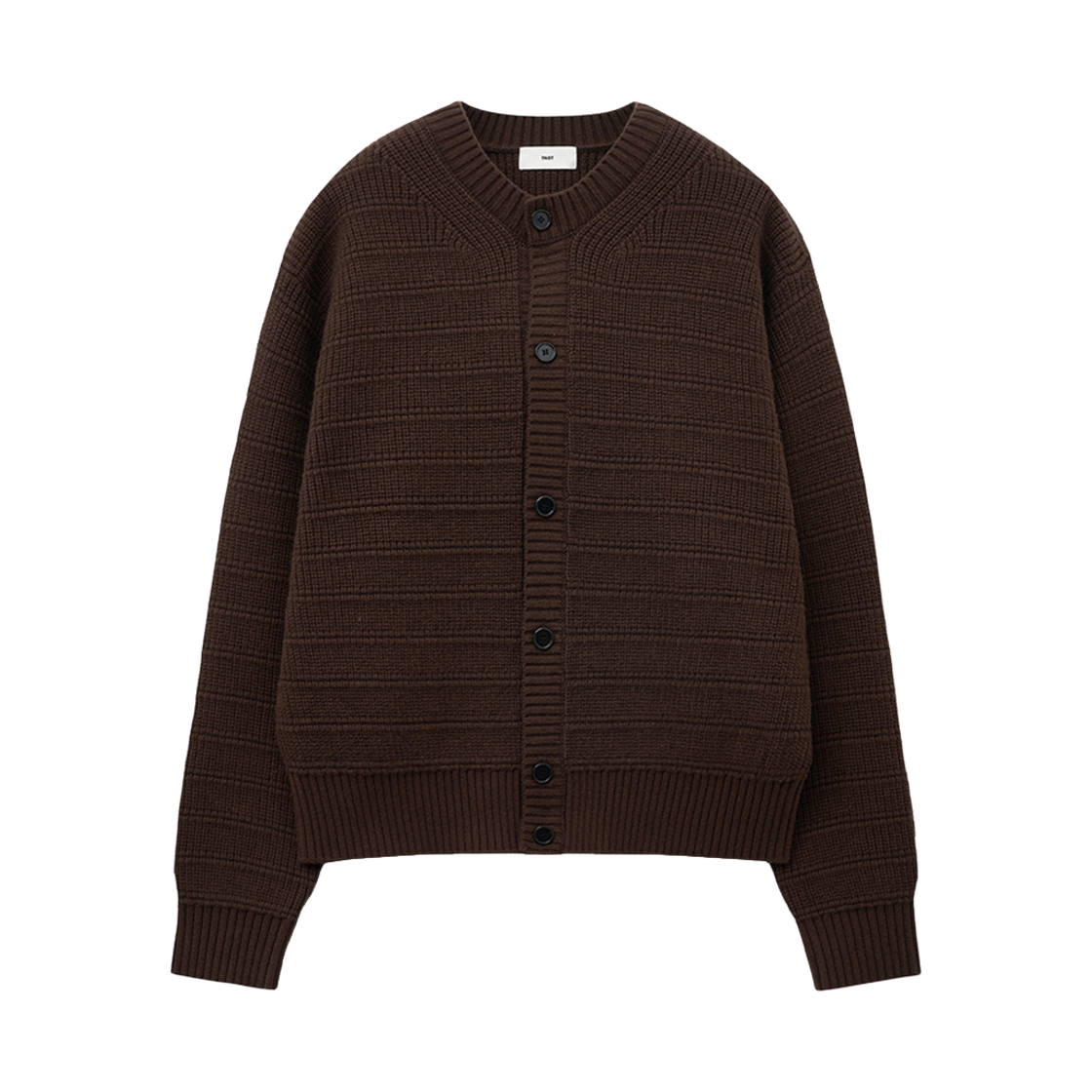 TNSW5F101W2 TNGT Chunky Wool Knit Cardigan Brown