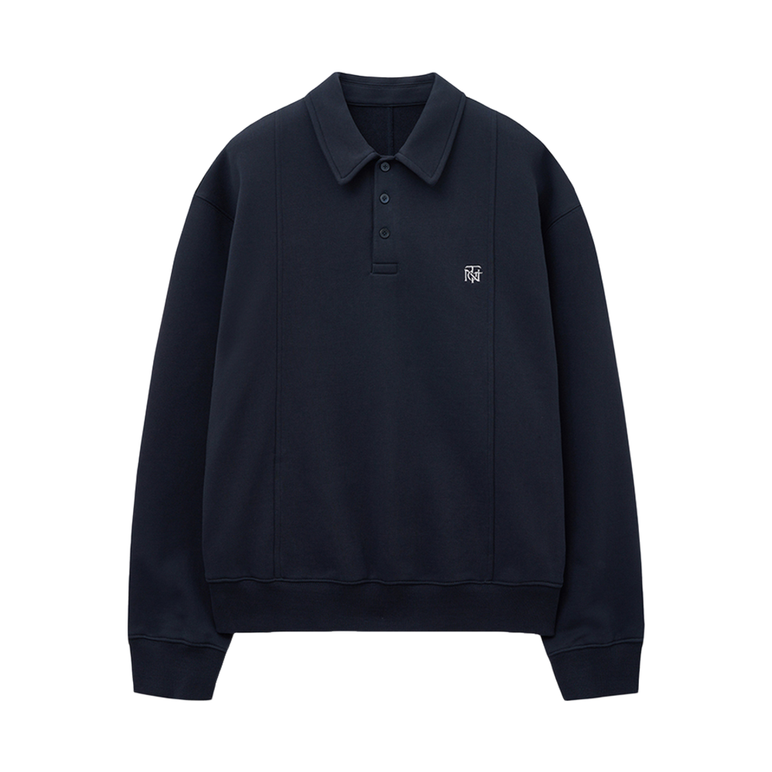 티엔지티 자수 로고 폴로 스웨트셔츠 네이비(TNGT Embroidery Logo Polo Sweatshirt Navy)