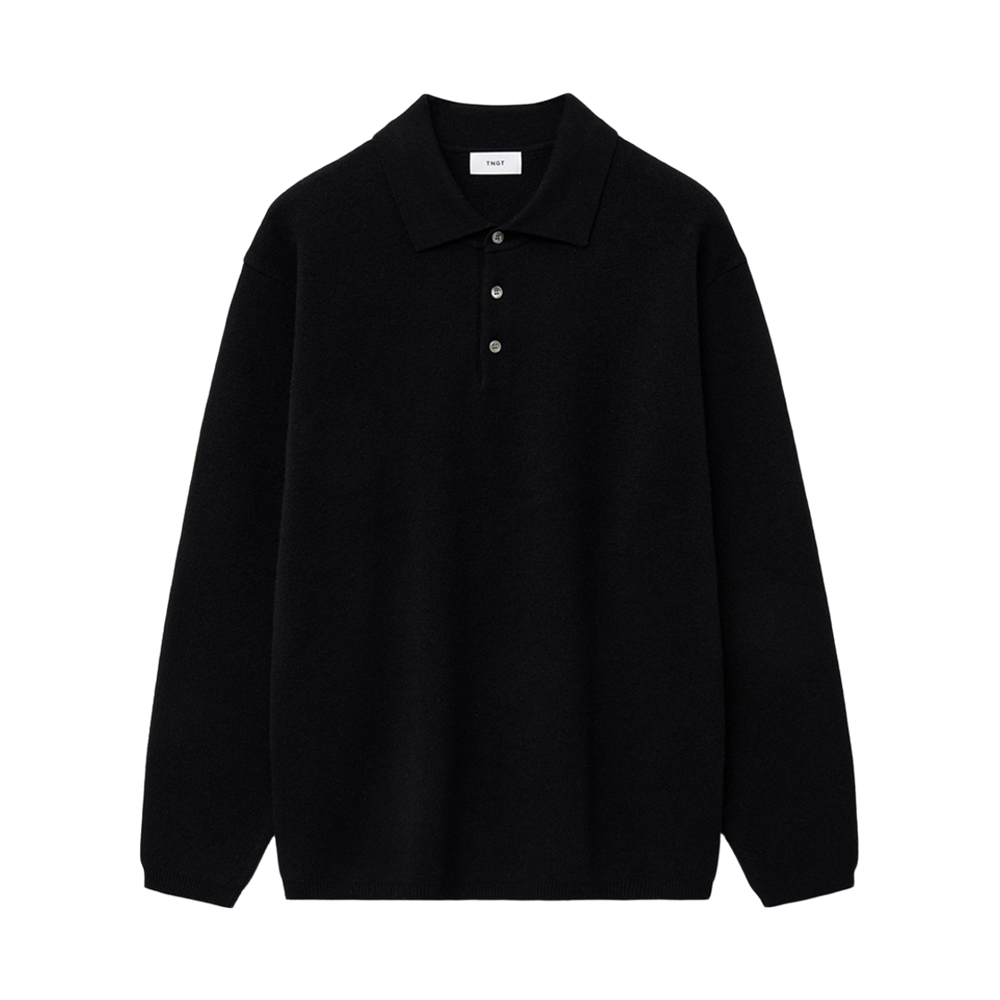 TNSW5F110BK TNGT Essential Polo Knit Top Black