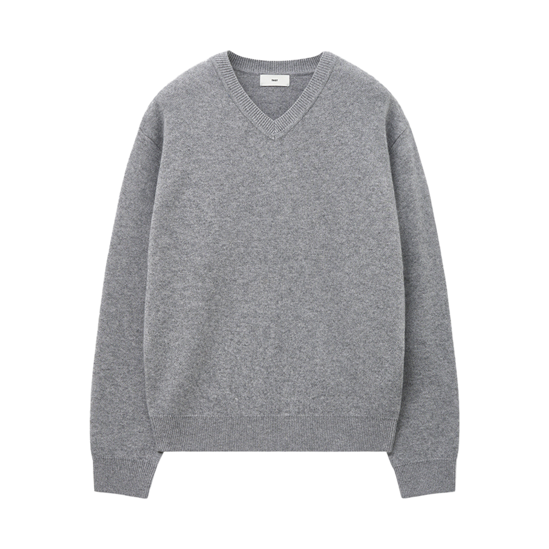 TNSW5F108G2 TNGT Cashmere Blended V-Neck Knit Top Grey