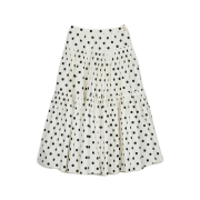 Greenbutter Polka Dot Pleats Skirt Ivory