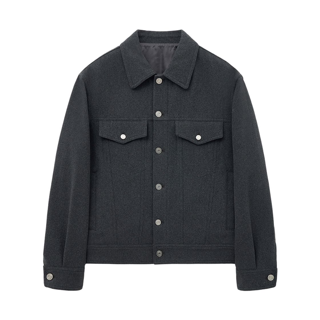 TNJU5F103G2 TNGT Wool Trucker Jacket Melange Grey