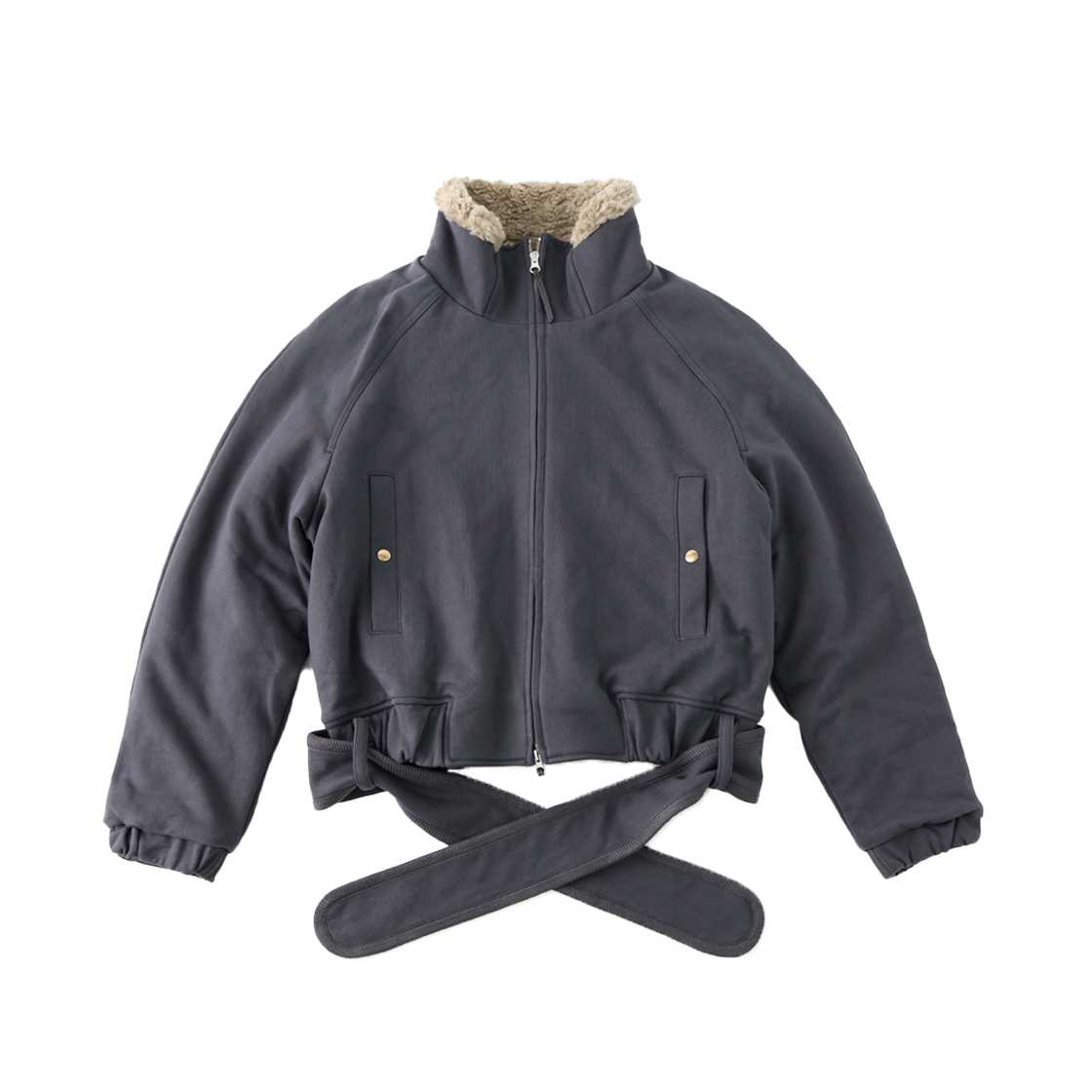 울리카 상투스 우먼 벨트 집 자켓 미드나잇 - 25FW(Ulika Sanctus Women Belt Zip Jacket Midnight - 25FW)