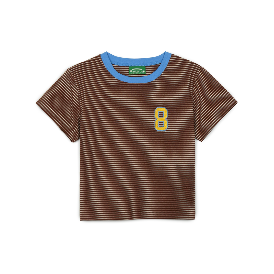 P0000BCV Greenbutter Fluffy Stripe Tee Brown