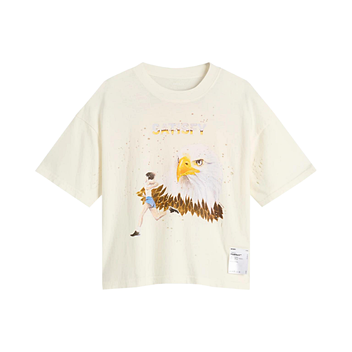 (W) 새티스파이 모스테크 티셔츠 오프 화이트((W) Satisfy Mothtech T-Shirt Off White) - 1