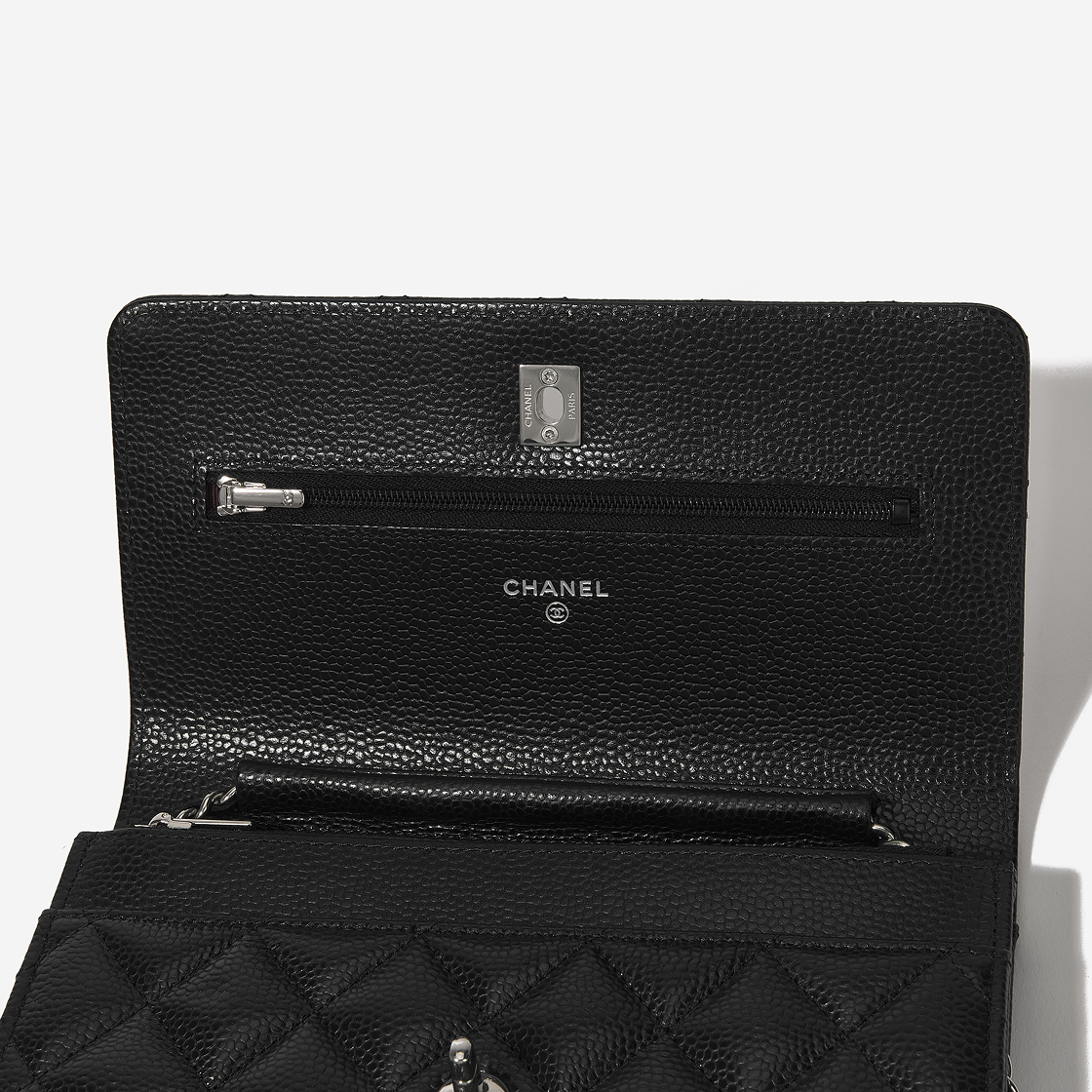 샤넬 체인 지갑 그레인드 카프스킨 & 실버 메탈 블랙(Chanel Wallet On Chain Grained Calfskin & Silver Black) - 5
