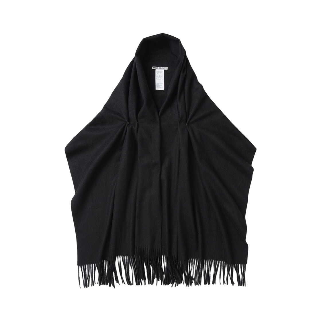 ML633BLK Millo Archive Three Way Double Snap Drape Muffler Black