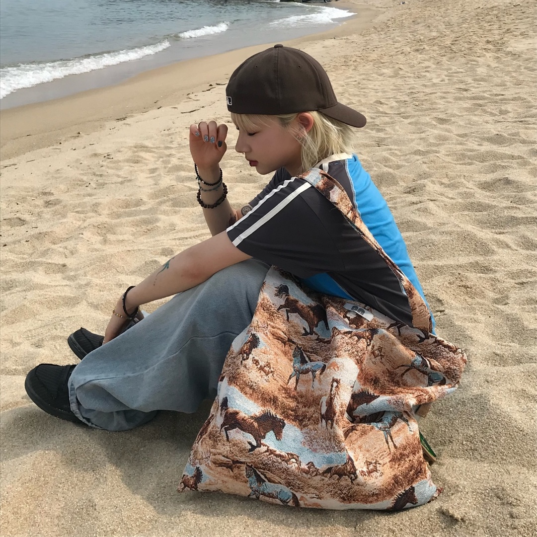 Not New Pattern Tote Bag Horse 착용 스타일 - 3