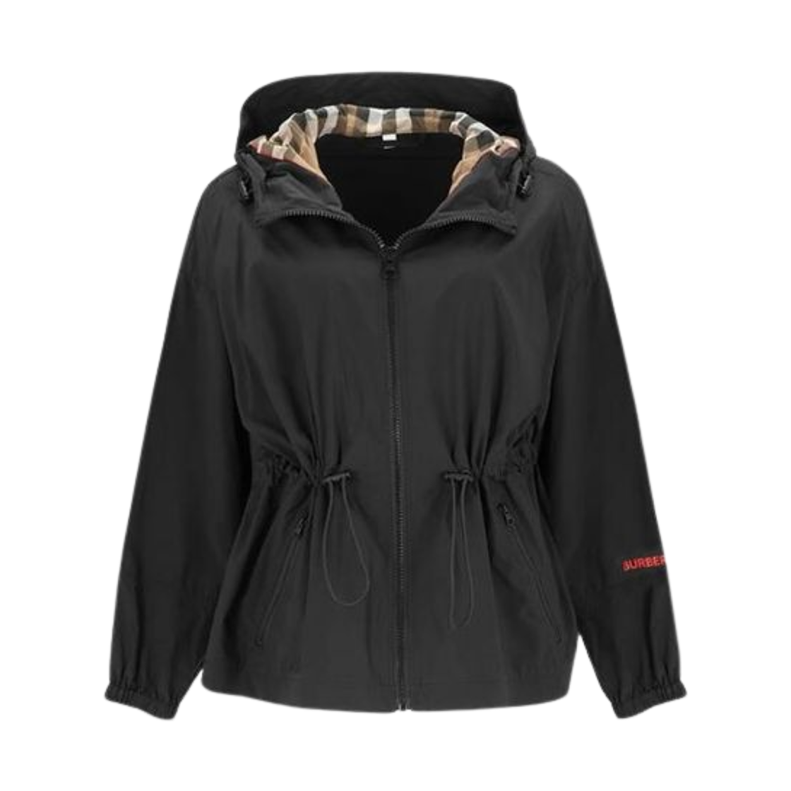 (W) 버버리 뉴 벌리 숏 나일론 후드 자켓 블랙((W) Burberry New Birley Short Nylon Hooded Jacket Black)