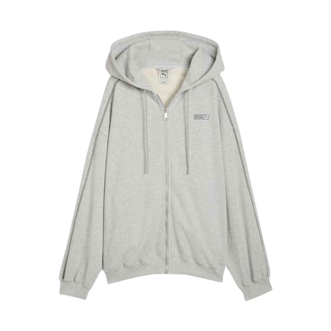 633801-10 (W) Puma x Rosé T7 Hoodie Flat Light Gray Heather