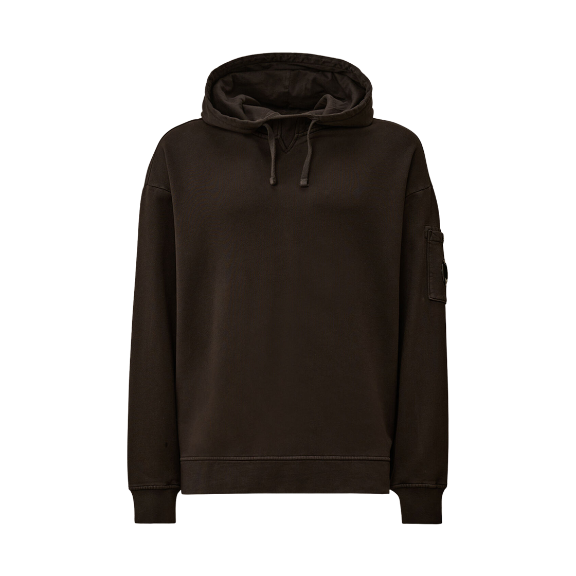 19CMSS059A006372G999 C.P. Company Brushed & Emerized Diagonal Fleece Boxy Hooded Sweatshirt Black - 25FW