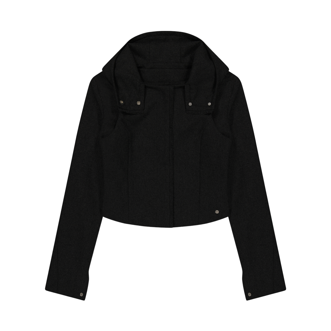 오호스 레이어드 볼레로 울 자켓 블랙(OJOS Layered Bolero Wool Jacket Black)