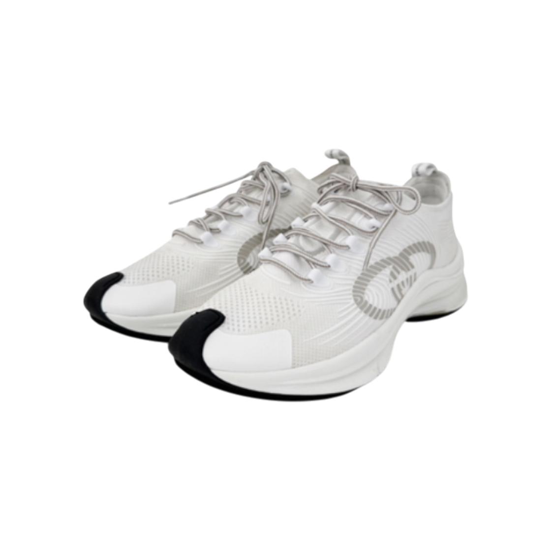 ITAIOO3B4N39 Gucci Men's GG Logo Monogram Knit Sneakers - White