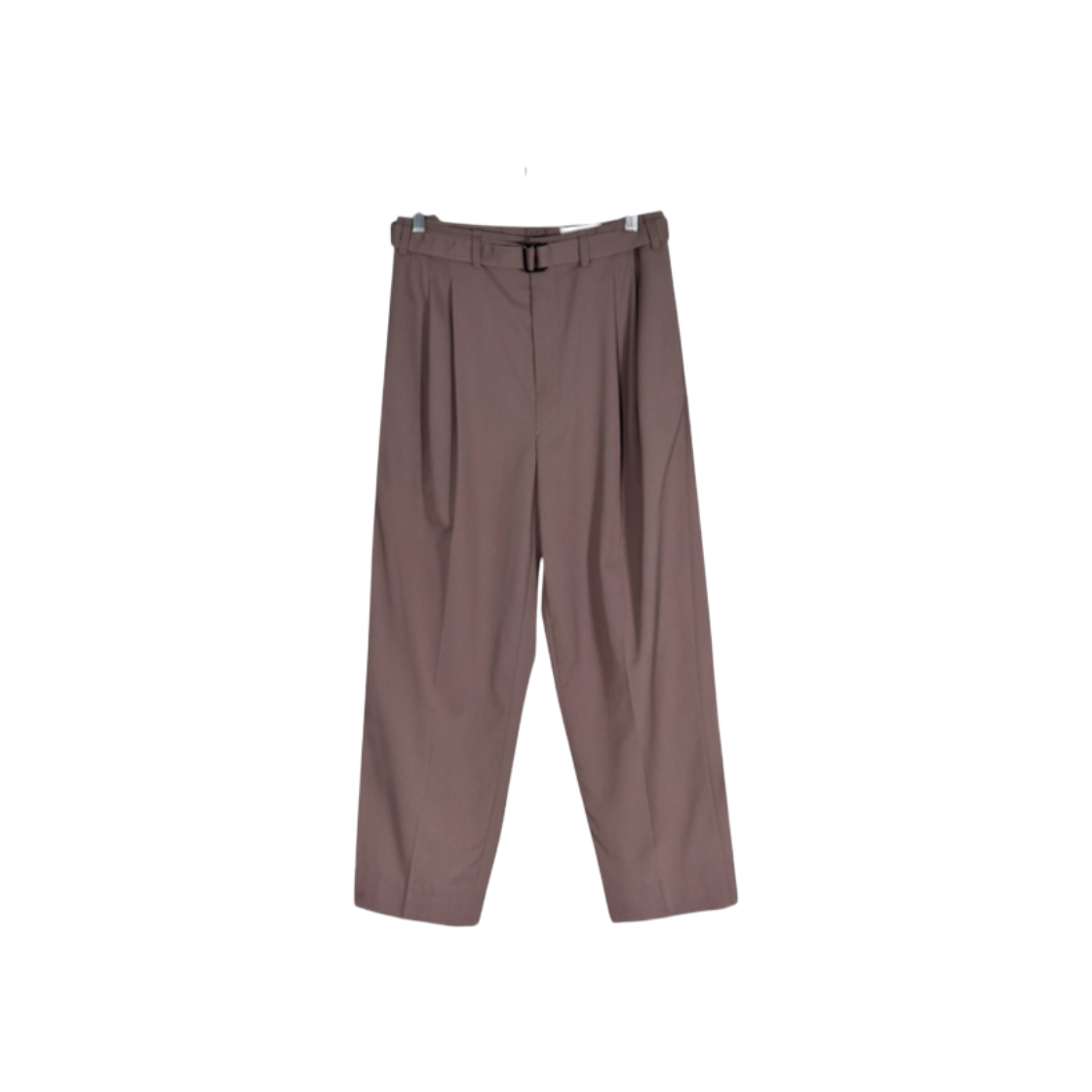 ITCCAR7E2CFN Lemaire Men's Belted Wool Flat Trousers - Brown