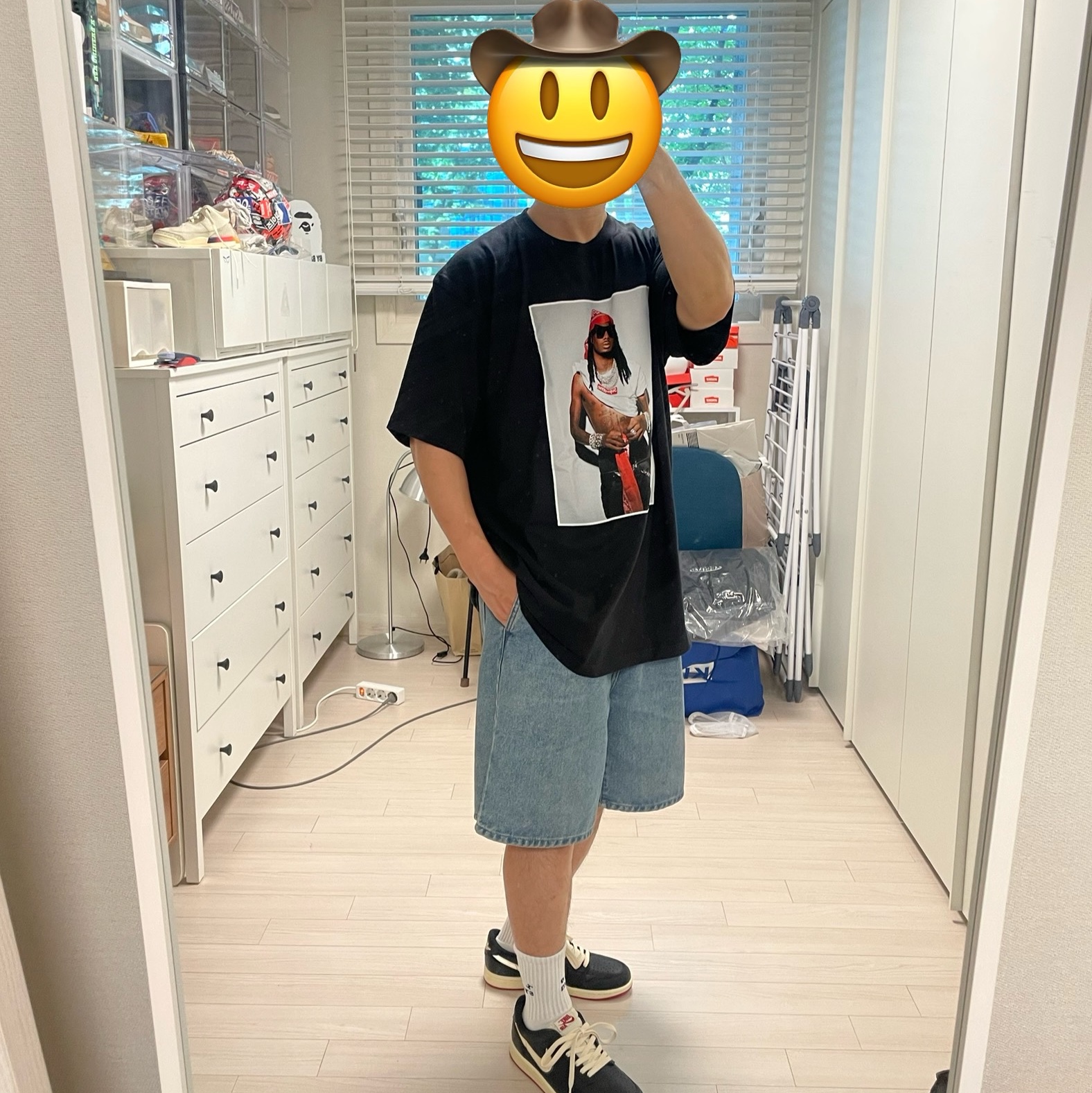 Supreme Playboi Carti T-Shirt Black - 25FW 착용 스타일 - 1