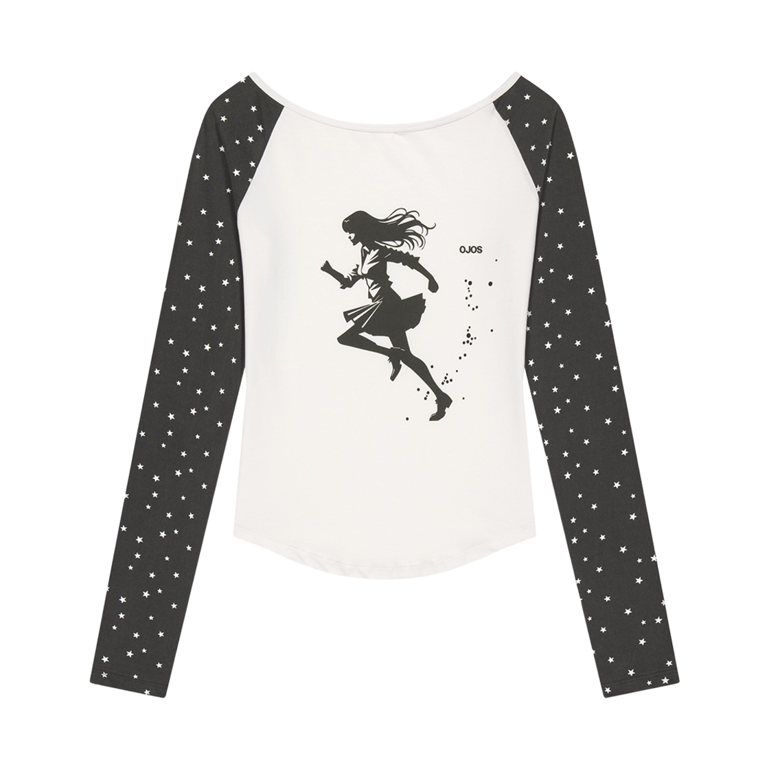 오호스 스타 레글런 롱 슬리브 차콜(OJOS Star Reglan Long Sleeve Charcoal)