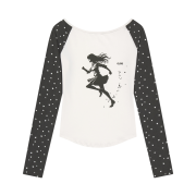 OJOS Star Reglan Long Sleeve Charcoal