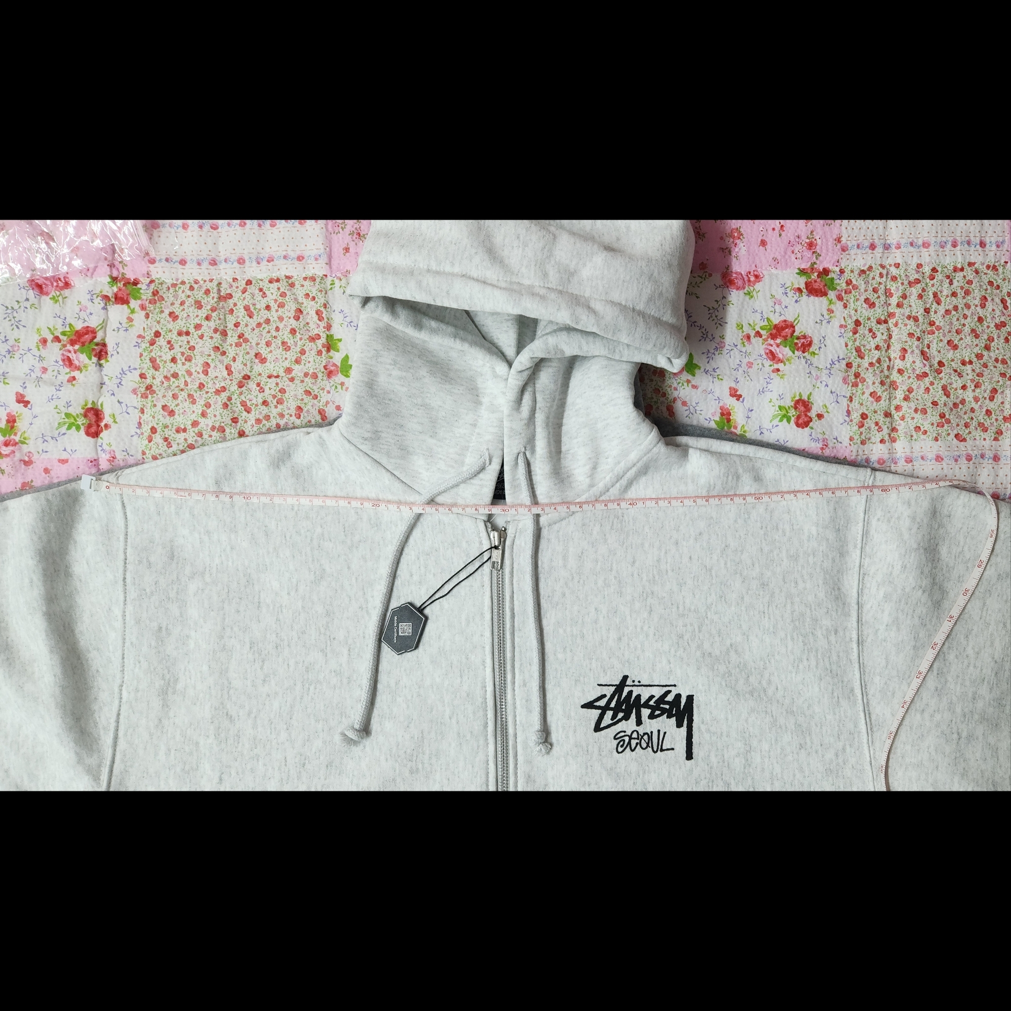 Stussy Stock Seoul Zip Hood Ash Heather 착용 스타일 - 4