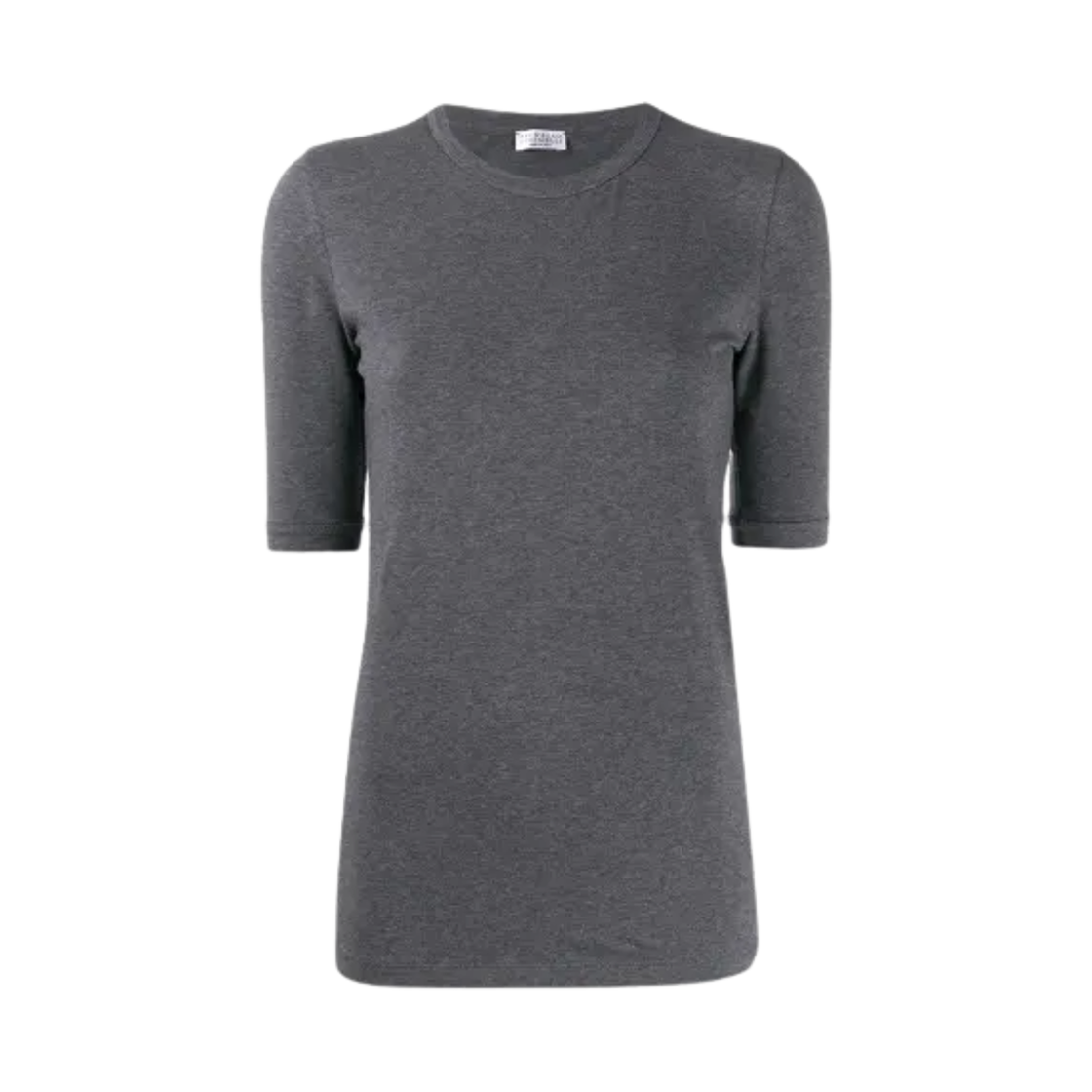 M0T18B0160-C080 (W) Brunello Cucinelli Monili Trim Cotton T-Shirt Grey