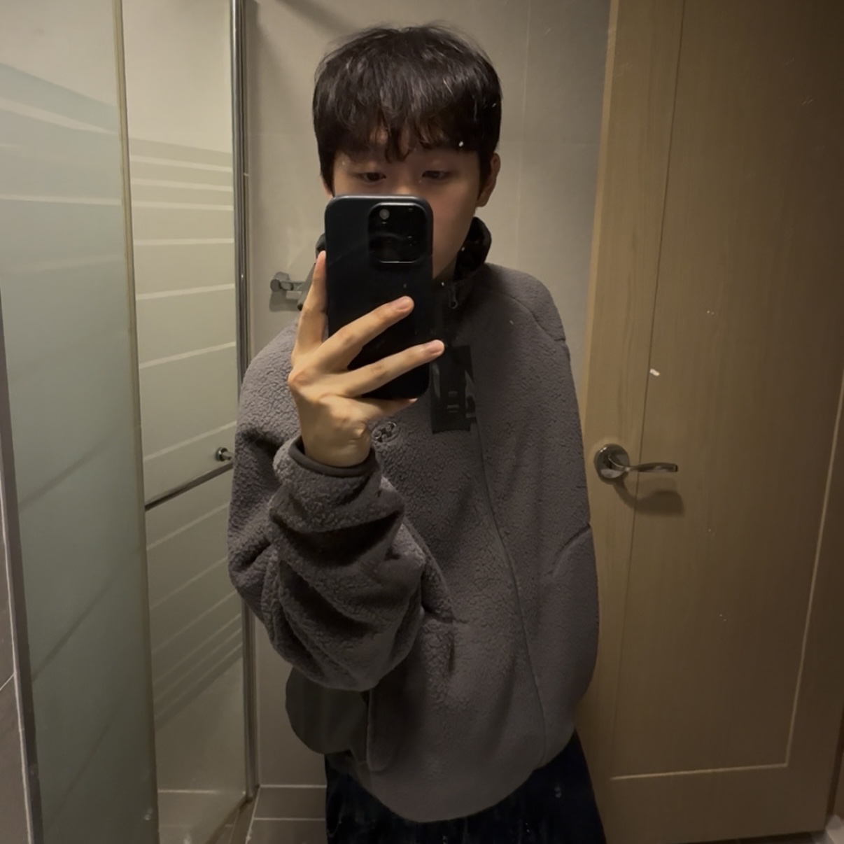 Sansan Gear Fleece Jacket Khaki_25FW 착용 스타일 - 1