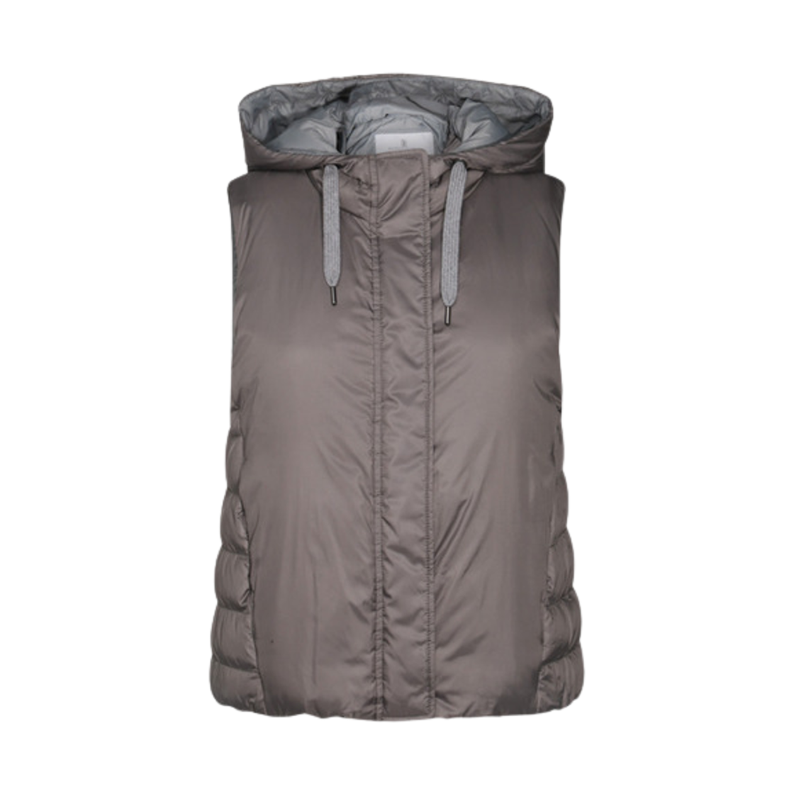 (W) 브루넬로 쿠치넬리 후드 다운 베스트 그레이((W) Brunello Cucinelli Hooded Down Vest Grey)