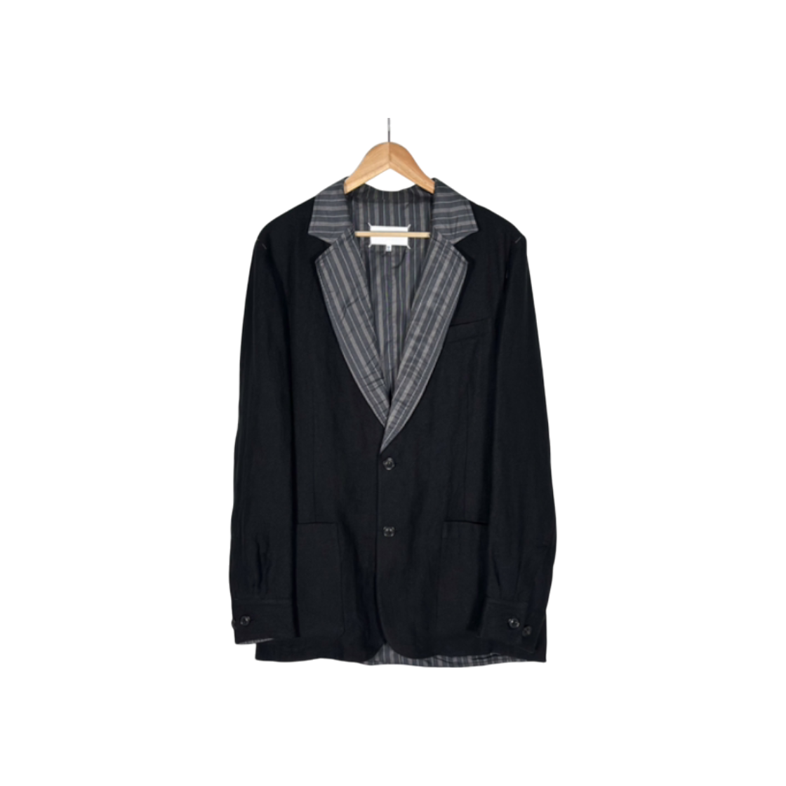 ITLSAB45I7K8 Maison Margiela Men's Linen Sprite Layered Collar Blazer