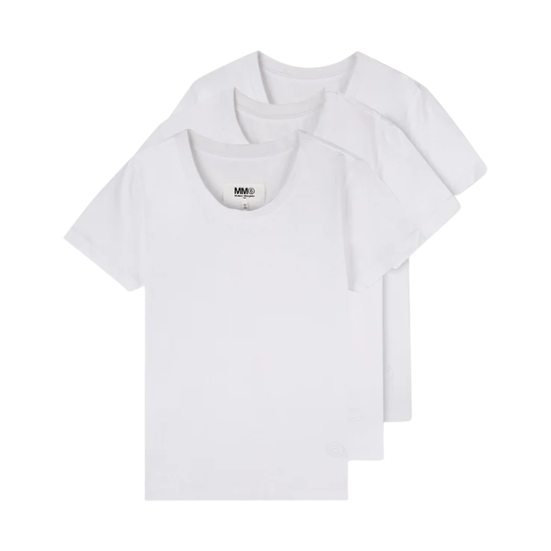 (W) MM6 메종 마르지엘라 MM6 로고 티셔츠 화이트 (3개입)