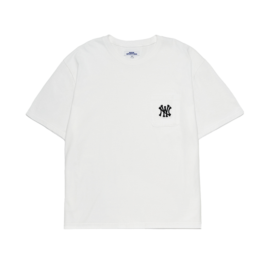 S34735_copy_copy_copy Nice Weather NW BONE POCKET T-SHIRT WHITE