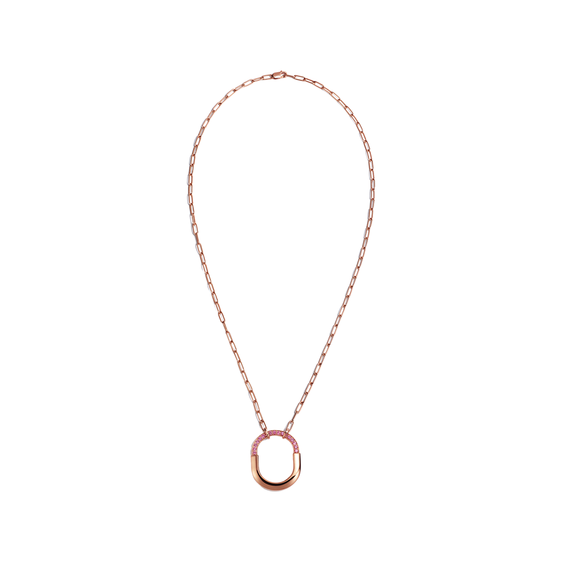 73965969/73965950/1364682310 Tiffany & Co. Tiffany Lock Medium Pendant 18k Rose Gold Pink Sapphire