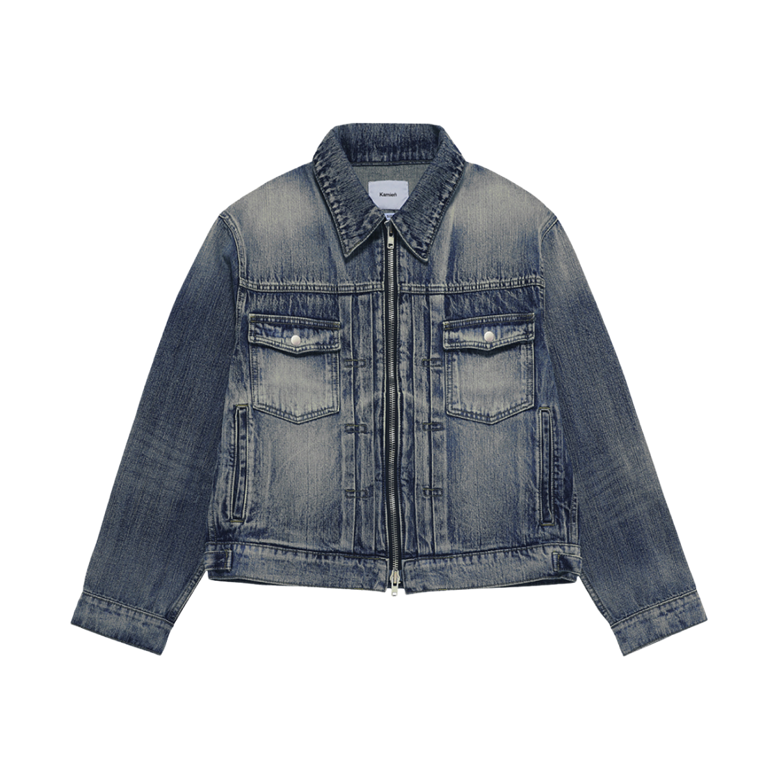 K25FWMJ01 Kamien Crop Trucker Jacket Oasis Blue