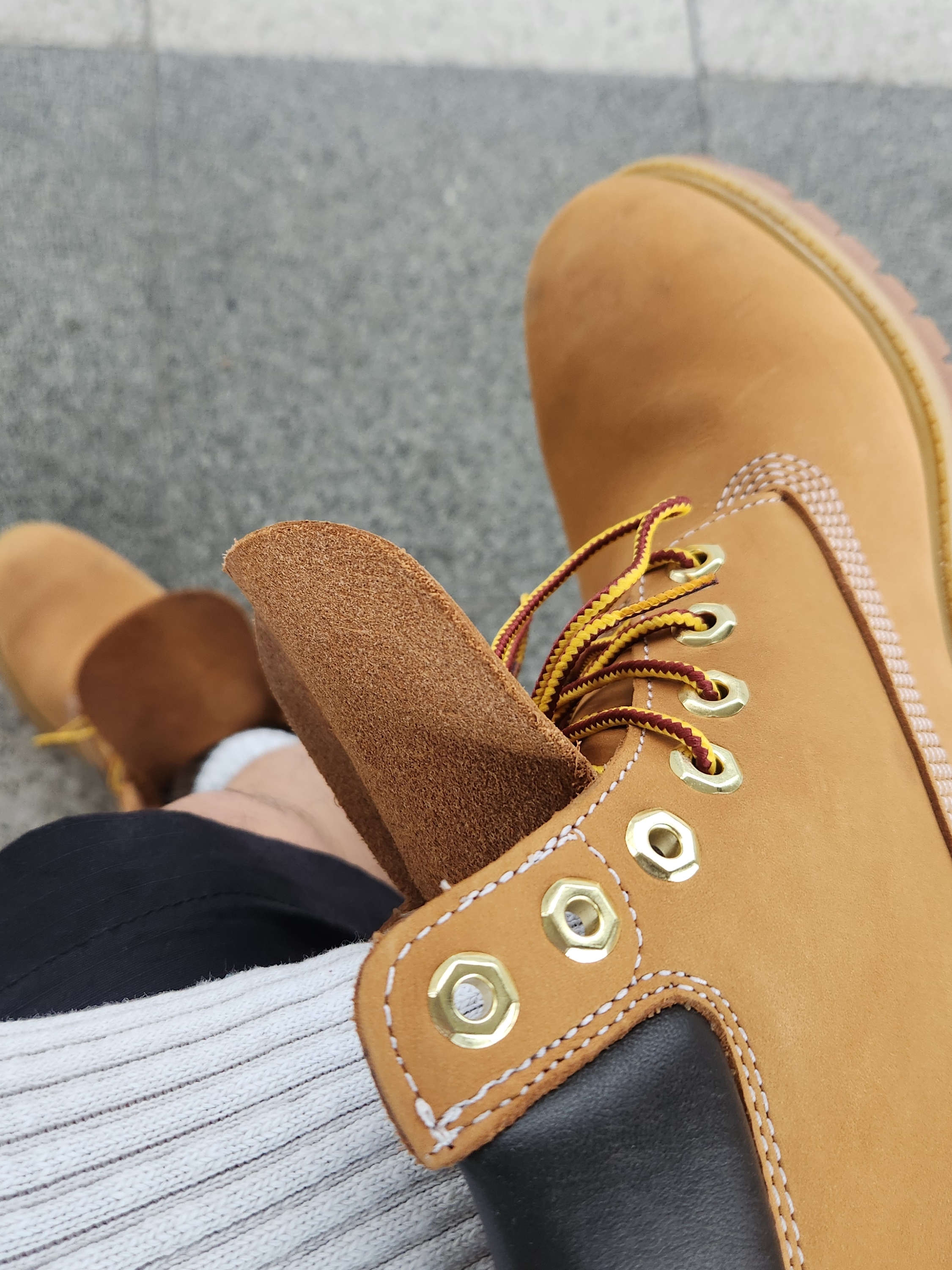 Timberland Premium 6 inch Waterproof Boot Wheat Nubuck - Wide 착용 스타일