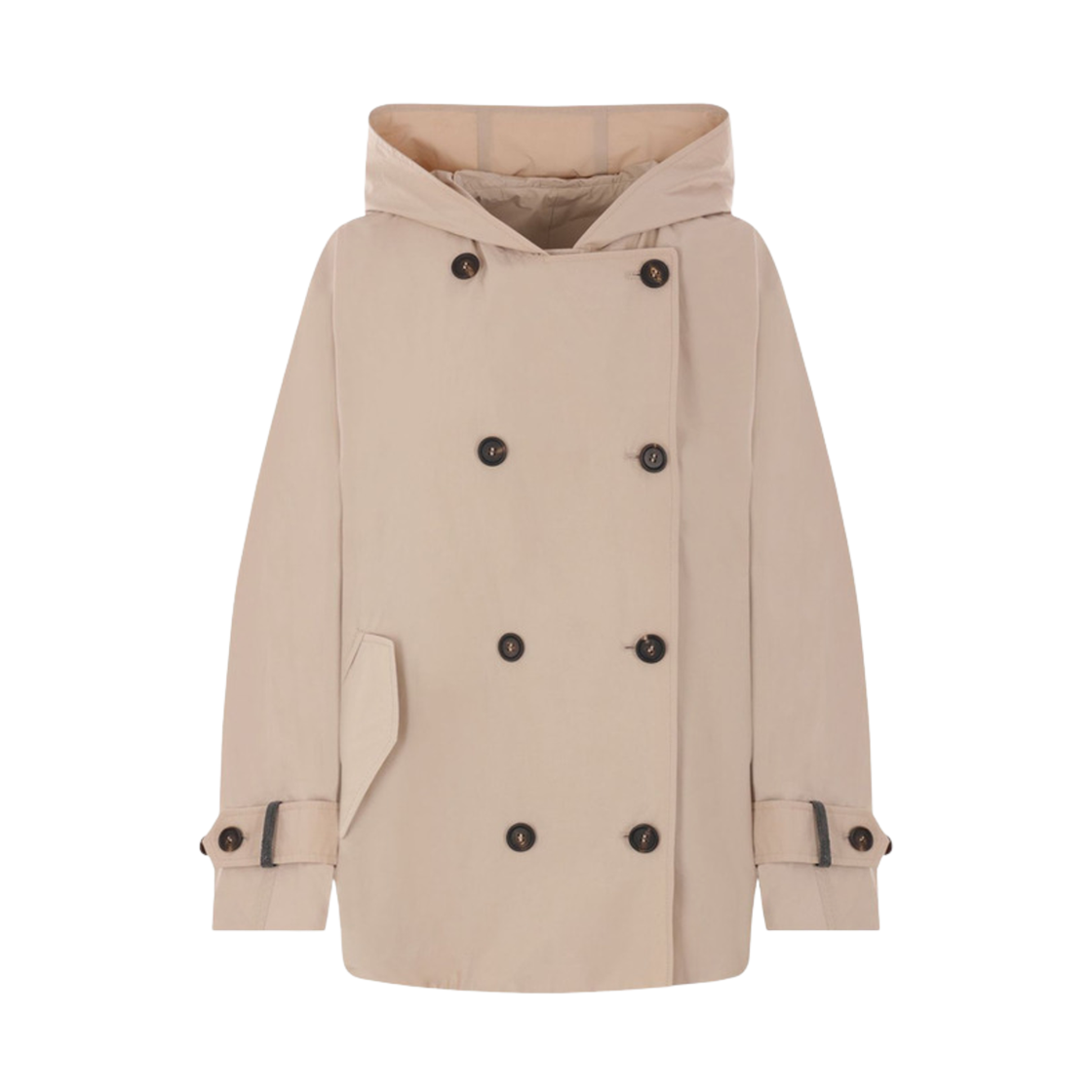 MG5017868-C6037 (W) Brunello Cucinelli Double Breasted Trench Coat Light Brown