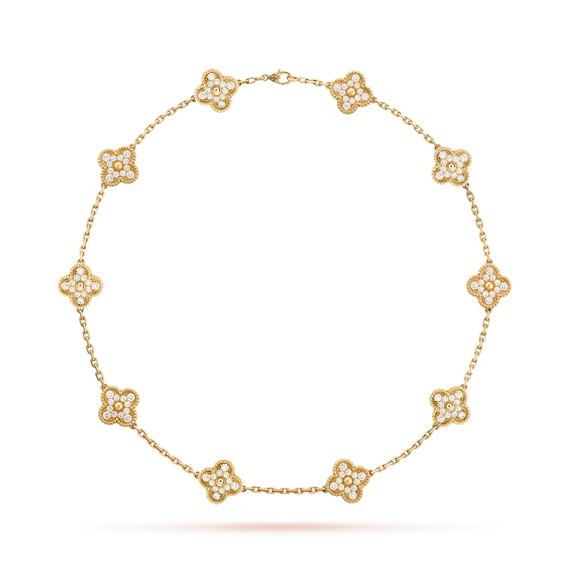 반 클리프 & 아펠 빈티지 알함브라 네클리스 10 모티브 18K 옐로우 골드 다이아몬드(Van Cleef & Arpels Vintage Alhambra Necklace 10 Motifs 18K Yellow Gold Diamond)