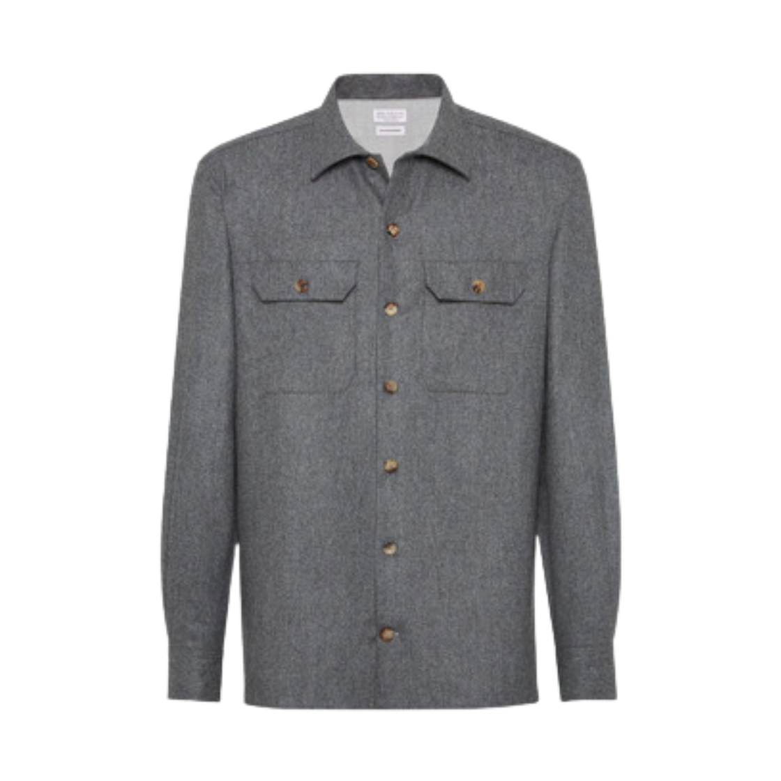 브루넬로 쿠치넬리 울 플란넬 오버셔츠 그레이(Brunello Cucinelli Wool Flannel Overshirt Grey)