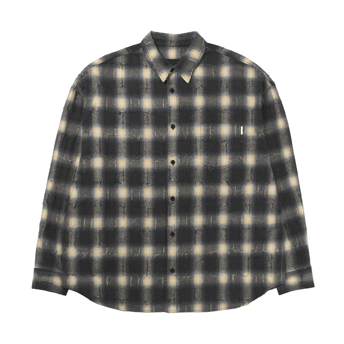 준지 그리드 니들 체크 루즈핏 셔츠 옐로우 - 25FW(Juun.J Grid Needle Check Loose Fit Shirt Yellow - 25FW)